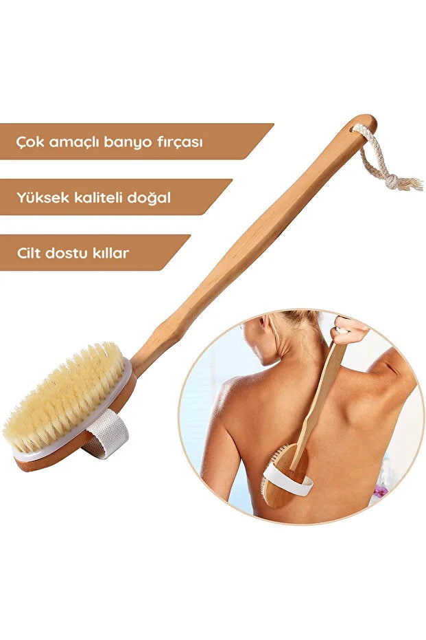 Selülit Giderici Hakiki At Kılı Banyo Cilt Fırçası