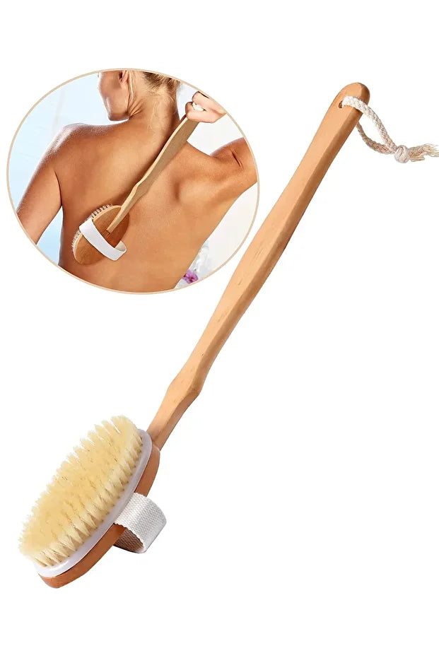 Selülit Giderici Hakiki At Kılı Banyo Cilt Fırçası