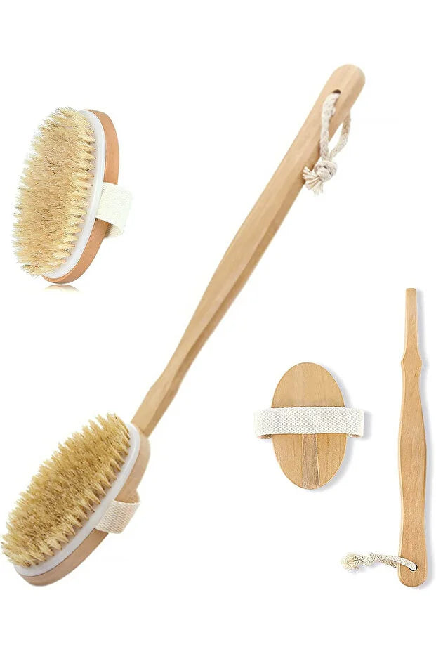 Selülit Giderici Hakiki At Kılı Banyo Cilt Fırçası